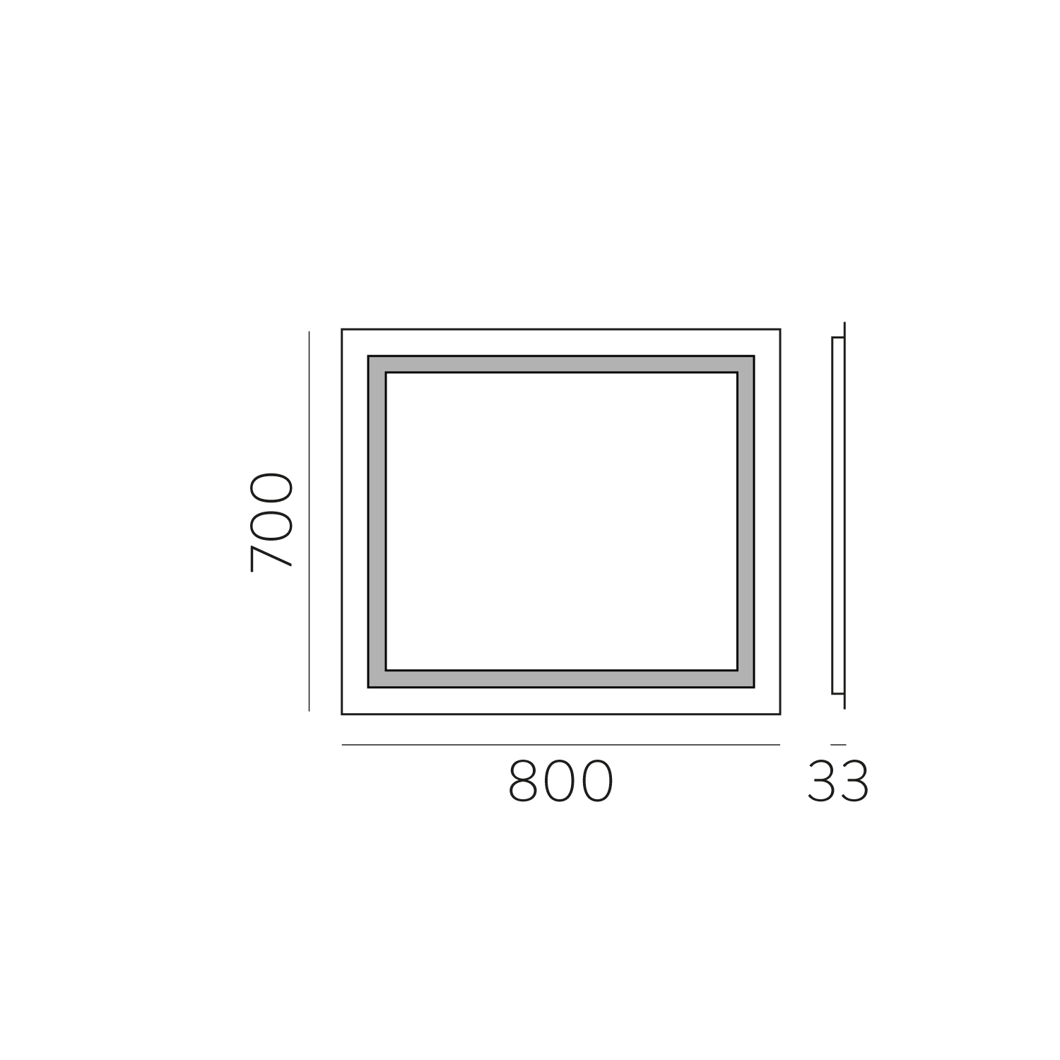 Rysunek techniczny lustra Mul