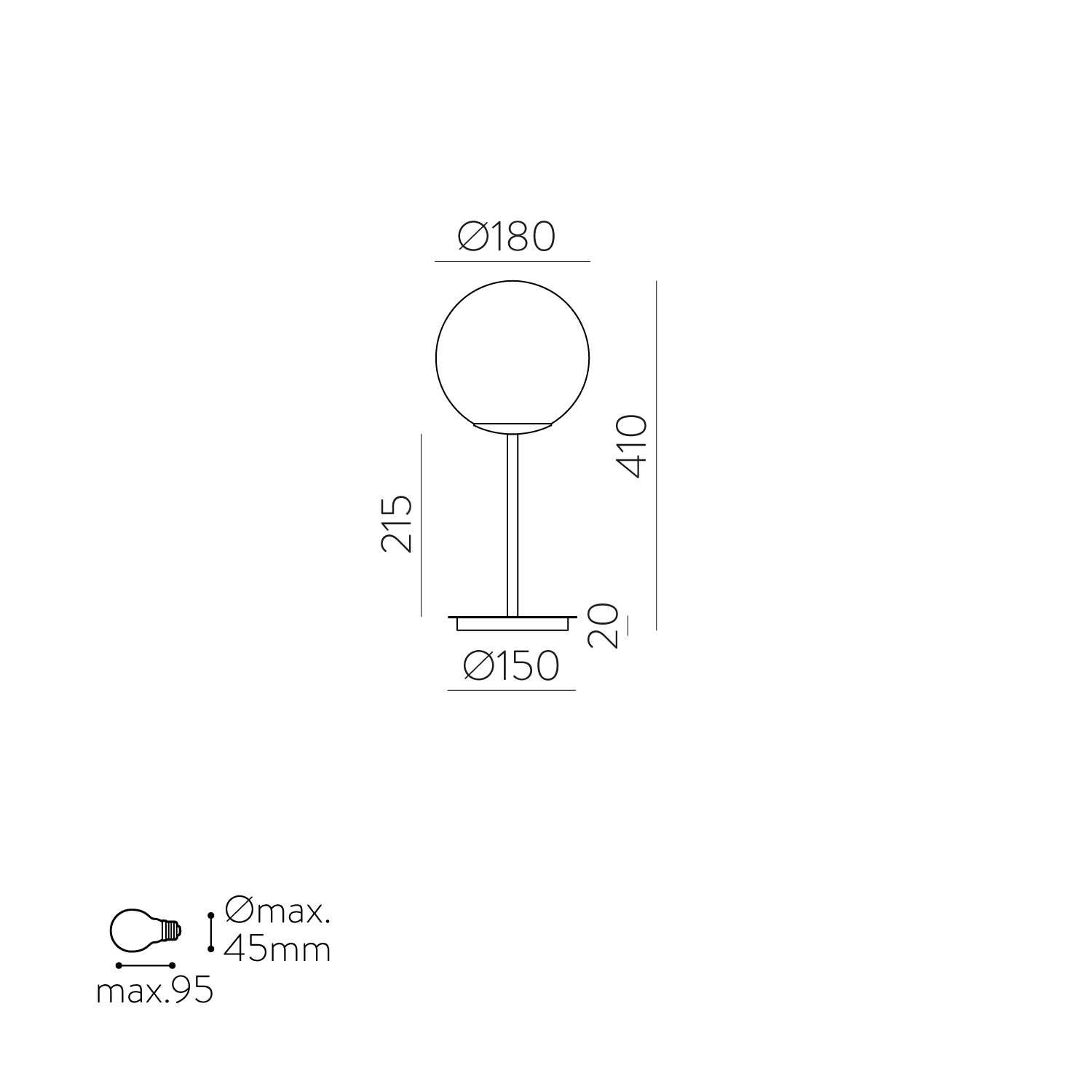 Rysunek techniczny Parma Matt Antique Gold/Opal