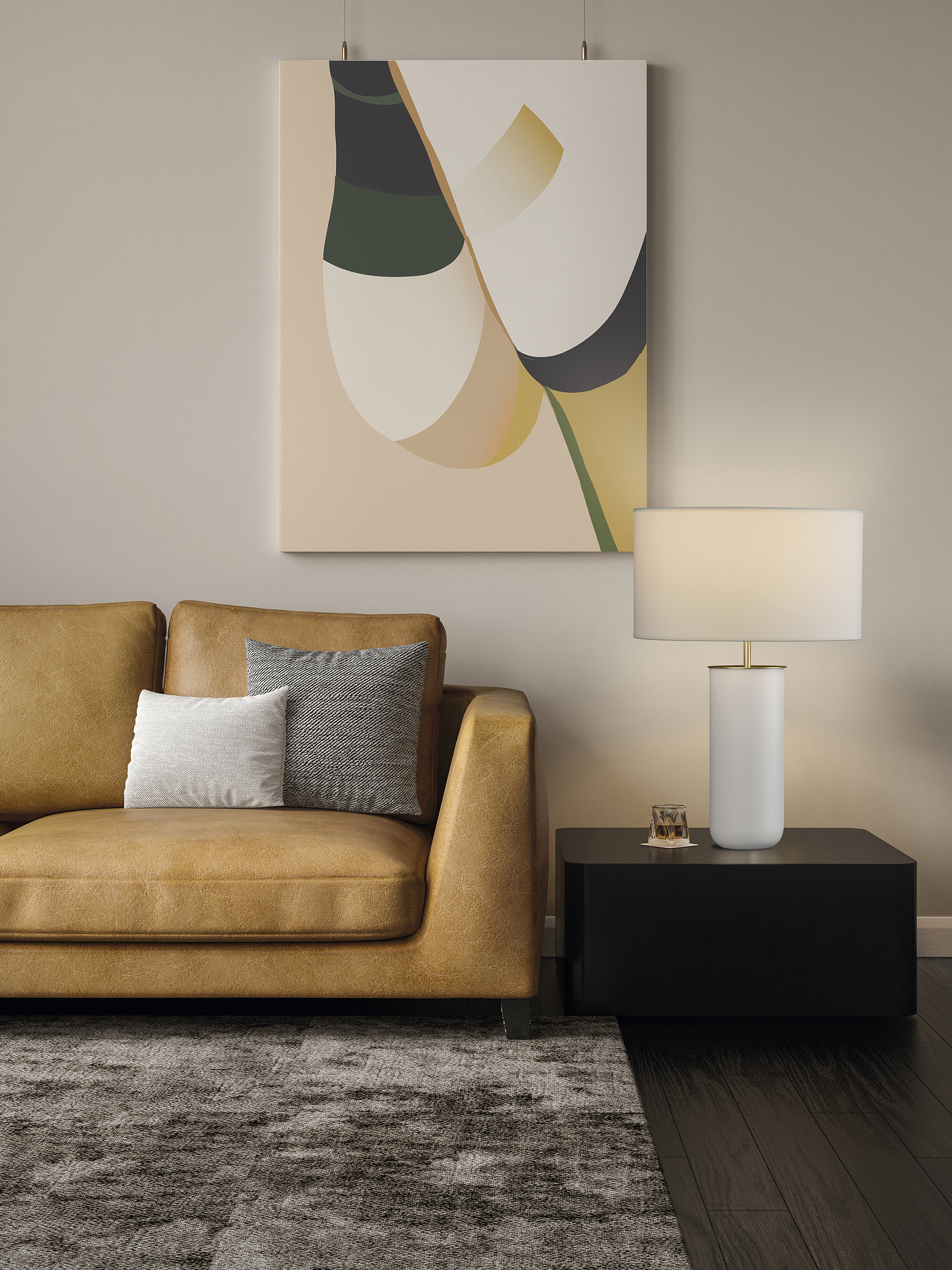 Lampa stołowa Lindana 8194 w aranżacji (biała)