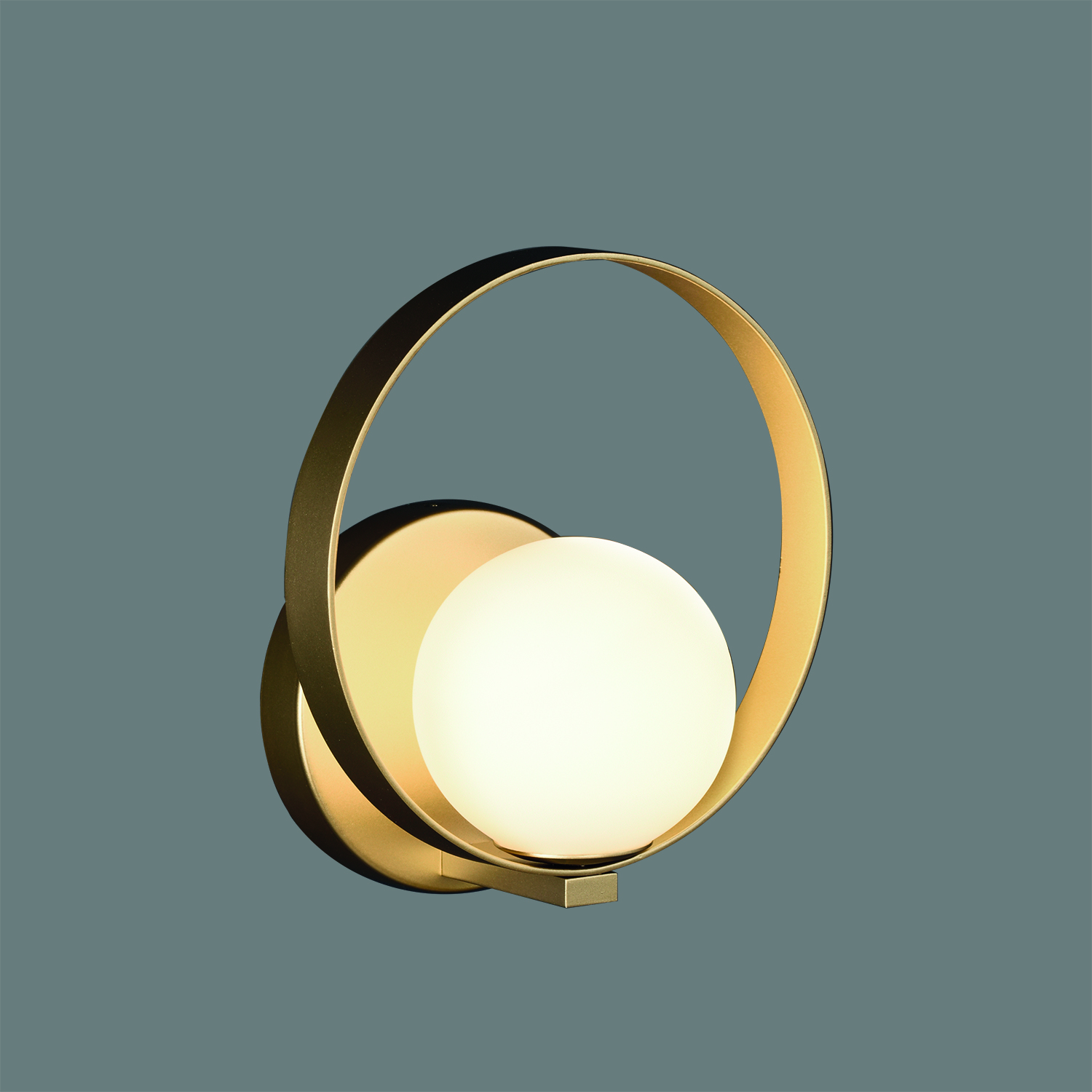 Lampa ścienna Halo w kolorze złotym