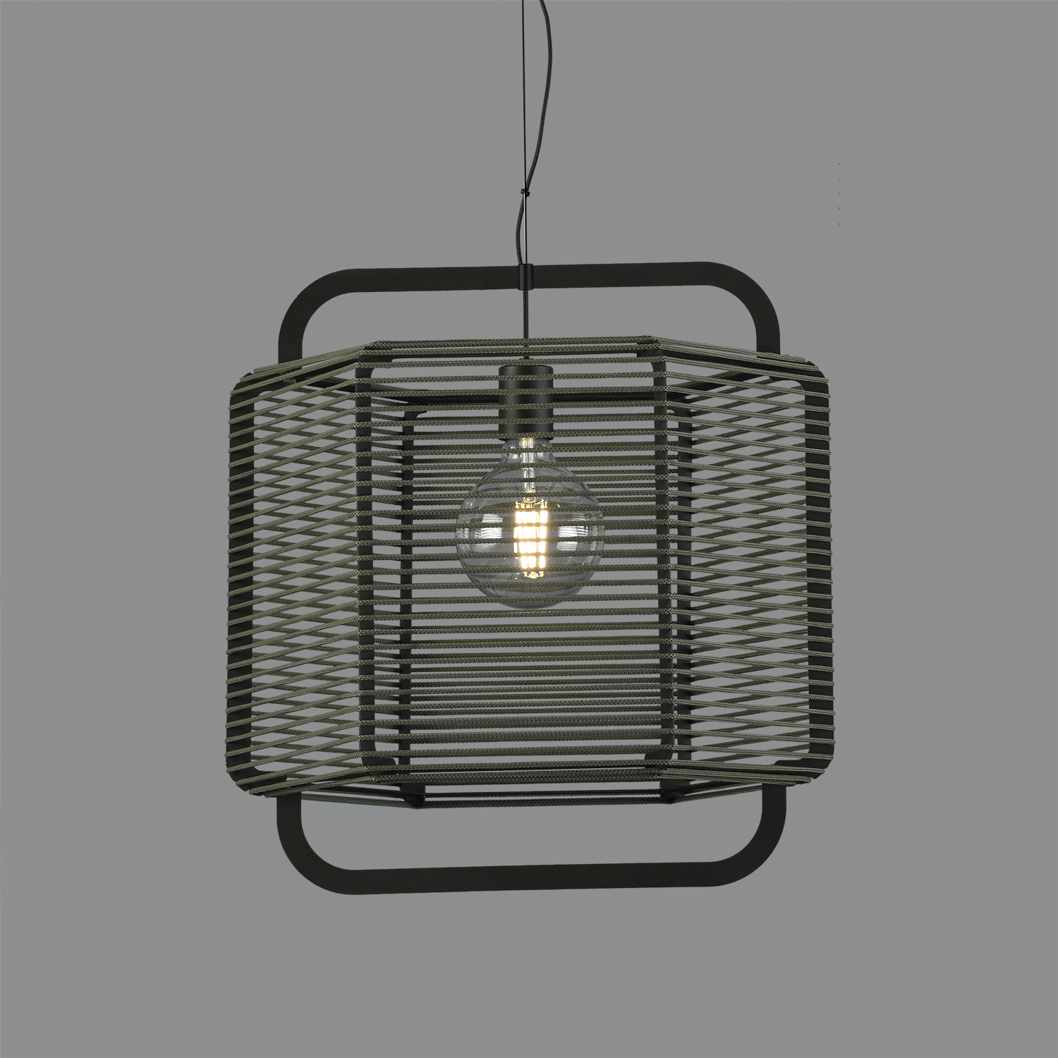 Corda Pendant lamp 3901/50 Textured Black/Alga, LED E27 15W, CL.I