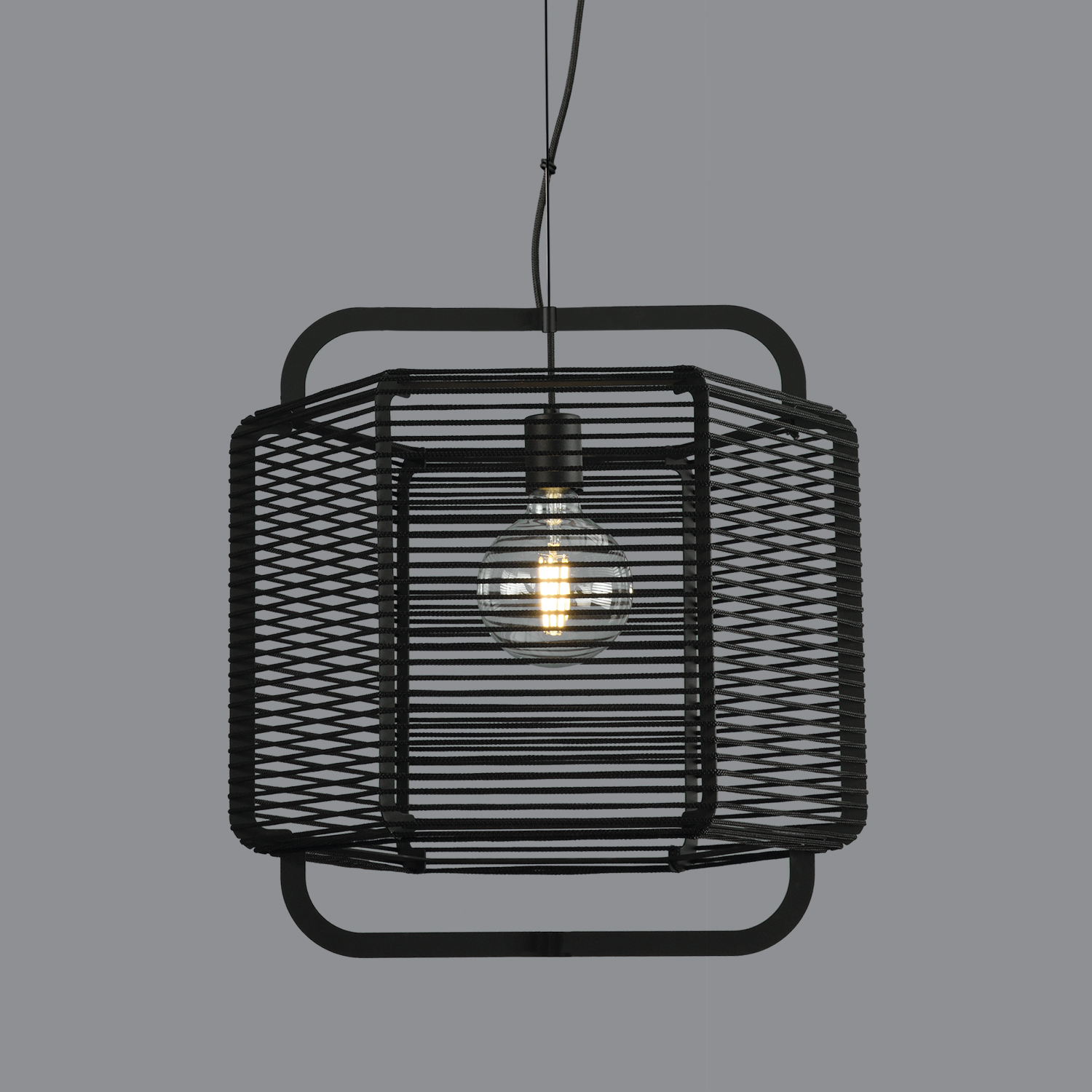 Corda Pendant lamp 3901/50 Textured Black/Black, LED E27 15W, CL.I