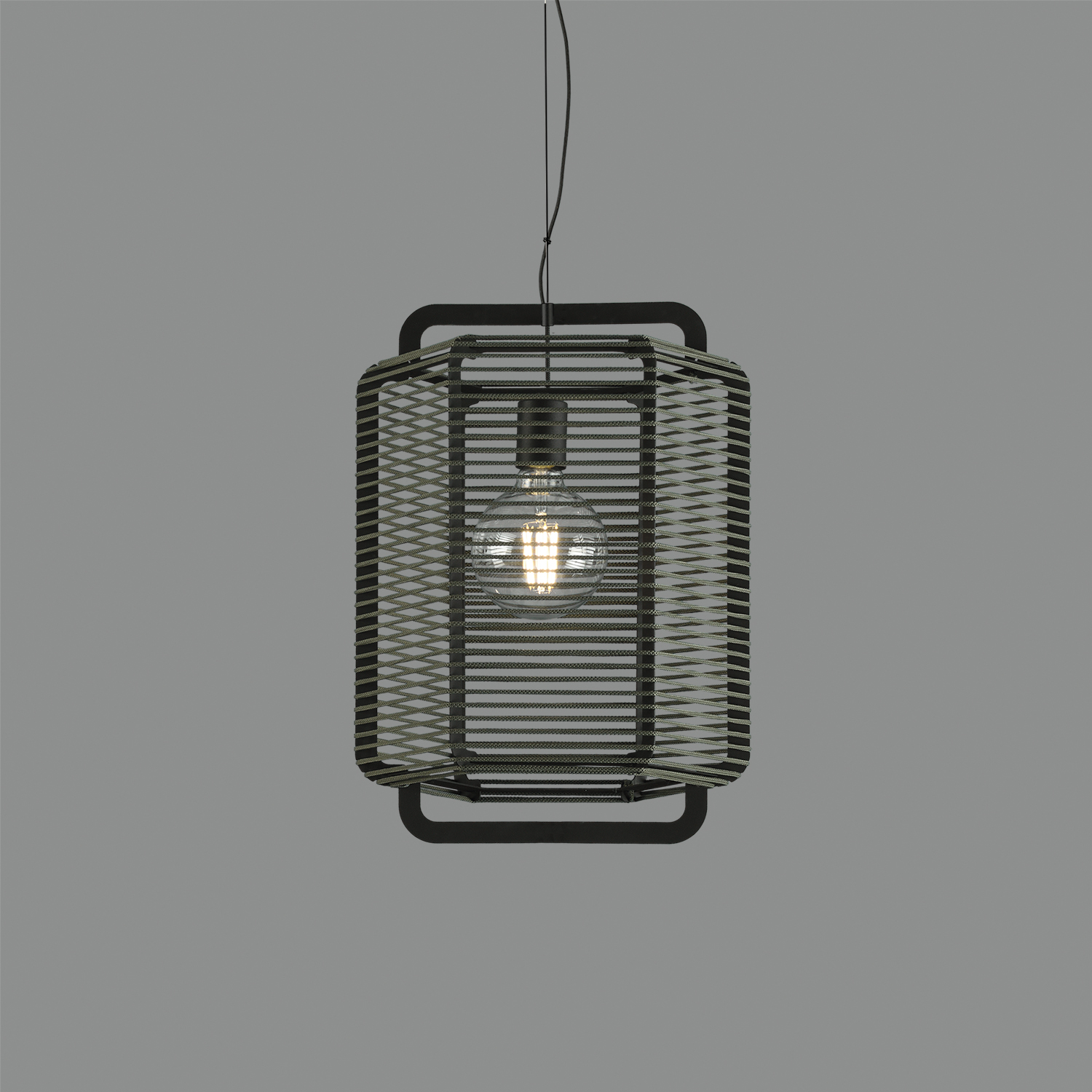 Corda Pendant lamp 3901/35 Textured Black/Alga, LED E27 15W, CL.I