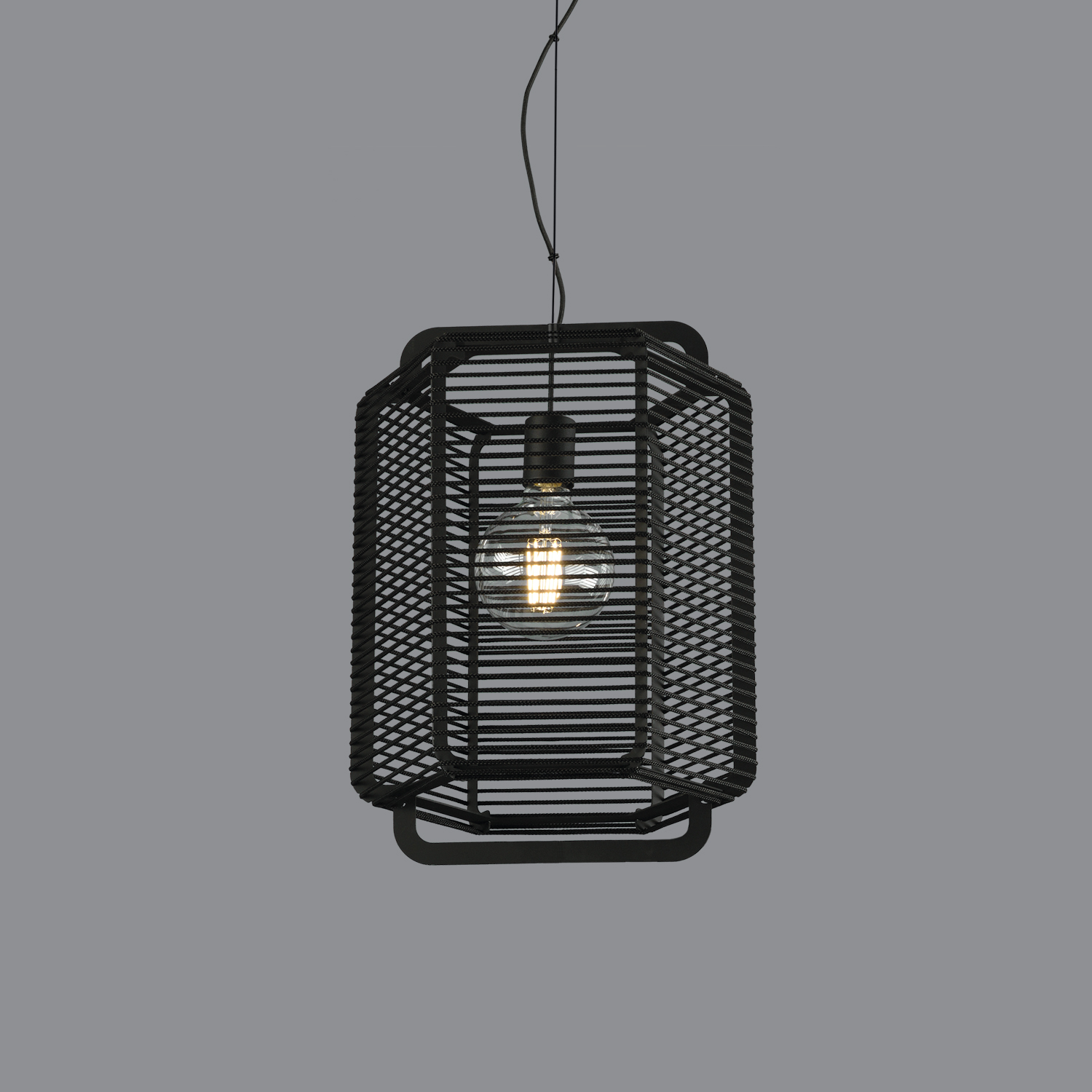 Corda Pendant lamp 3901/35 Textured Black/Black, LED E27 15W, CL.I
