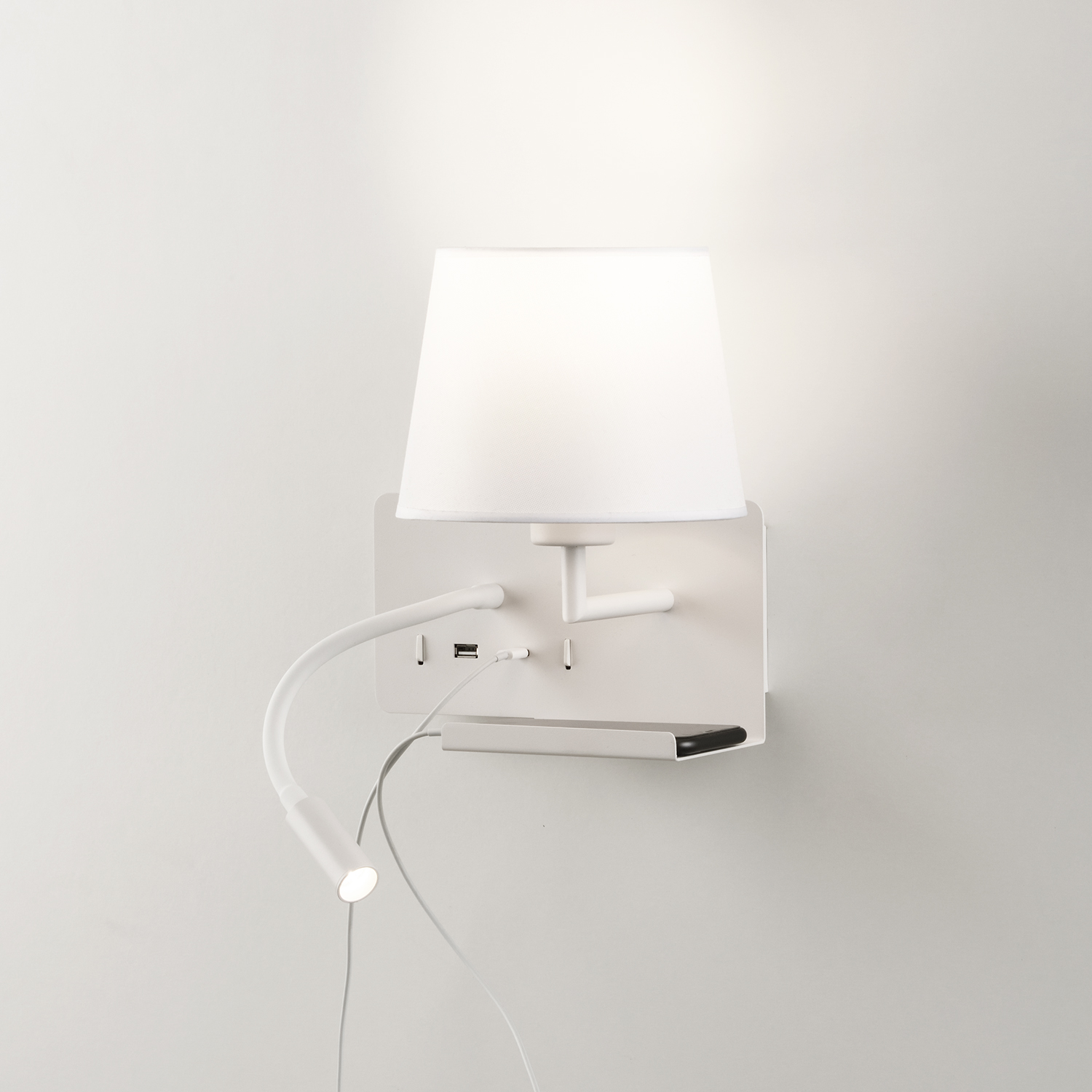 Lampa ścienna Hold Textured White, White Shade