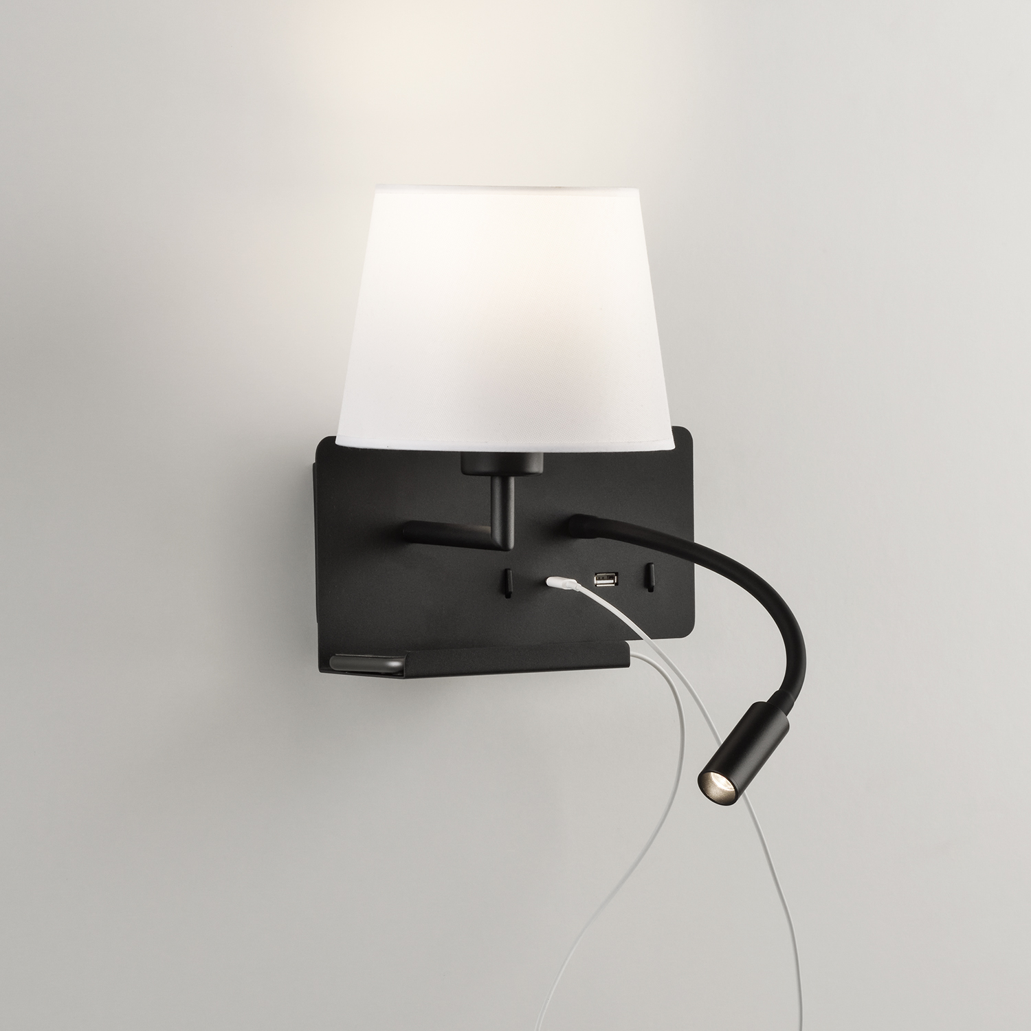 Lampa ścienna Hold Textured Black, White Shade