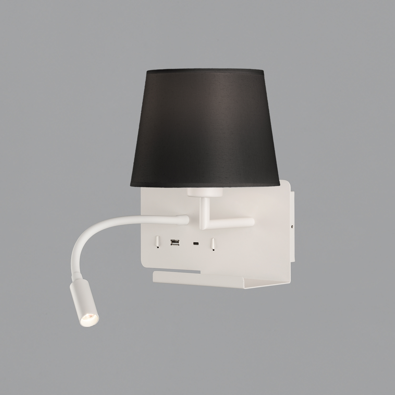 Lampa ścienna Hold Textured White, Black Shade