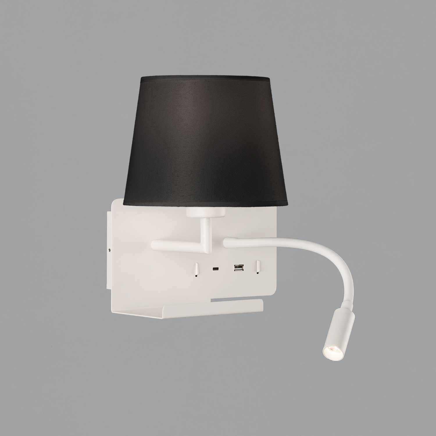 Lampa ścienna Hold Textured White, Black Shade