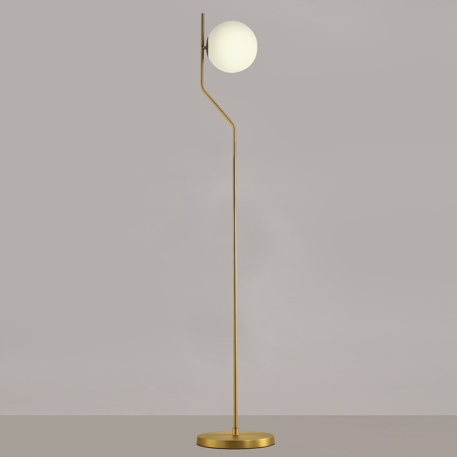 Lampa podłogowa Maui 8163/1 Opal/Matt Antique Gold