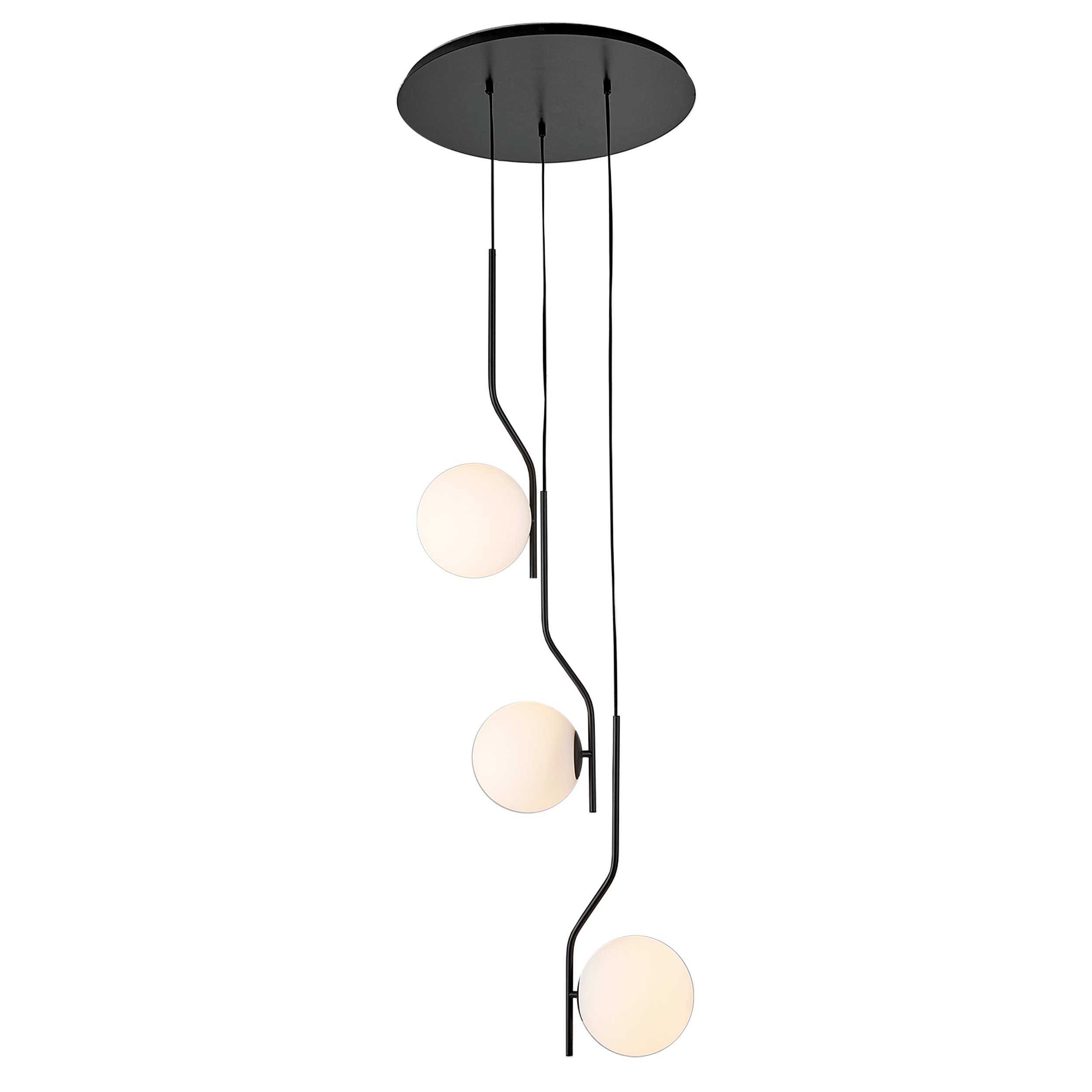 Lampa wisząca Maui 8163/3 Opal/Black Matt