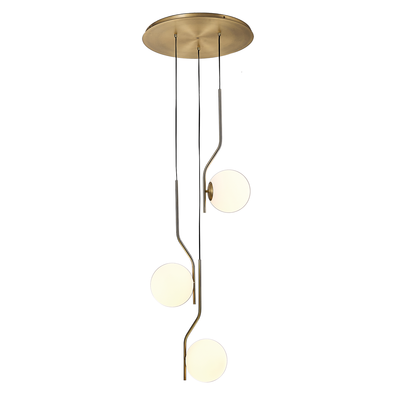 Lampa wisząca Maui 8163/3 Opal/Matt Antique Gold