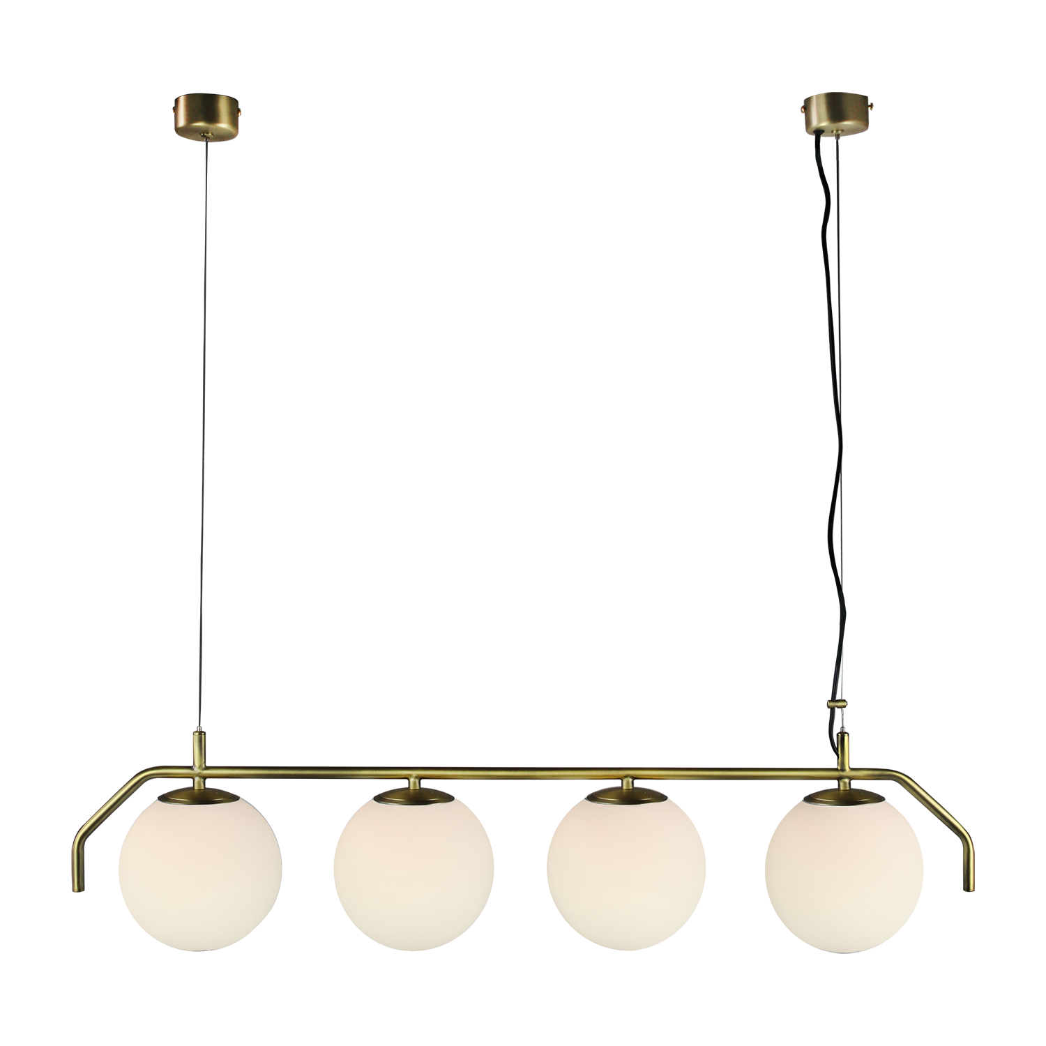 Lampa wisząca Maui 8163/4L Opal/Matt Antique Gold