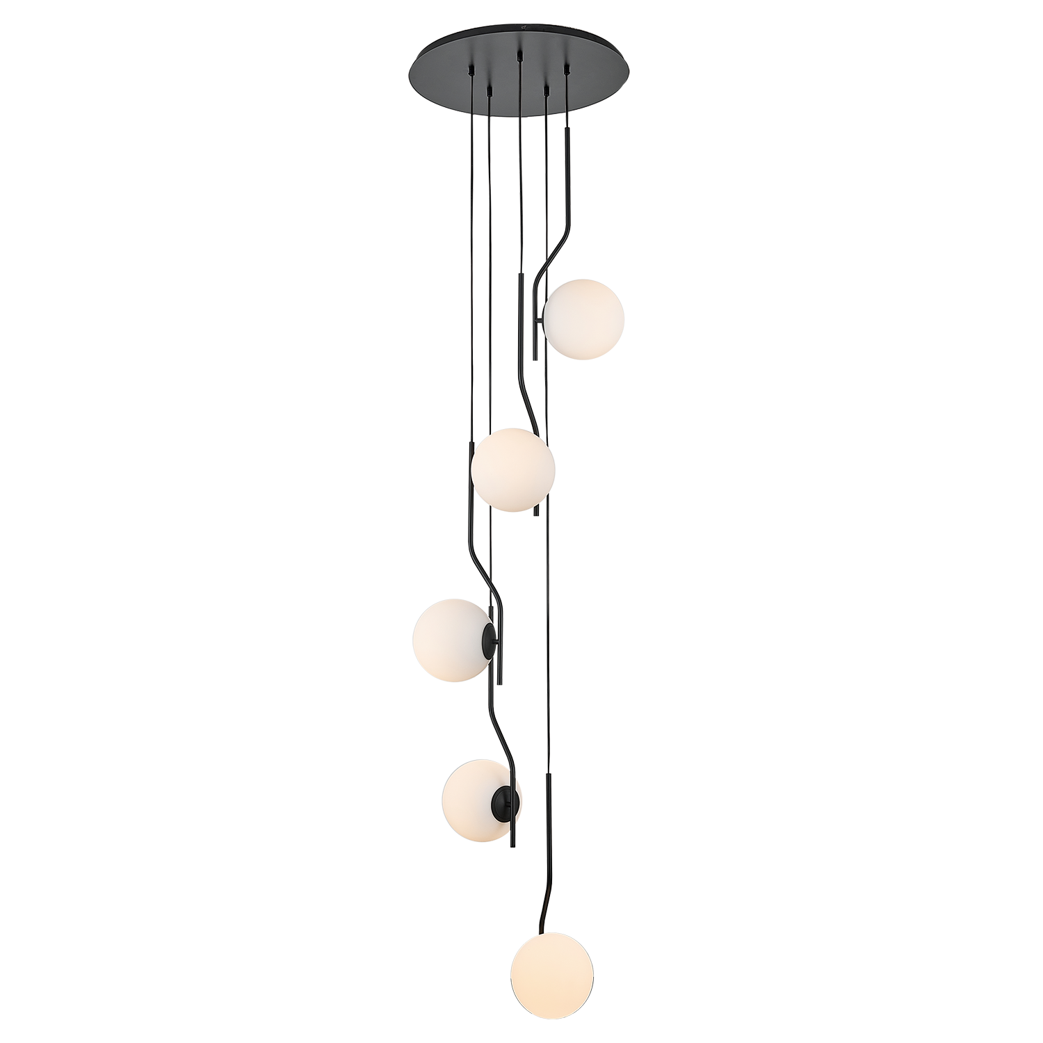 Lampa wisząca Maui 8163/5 Opal/Black Matt