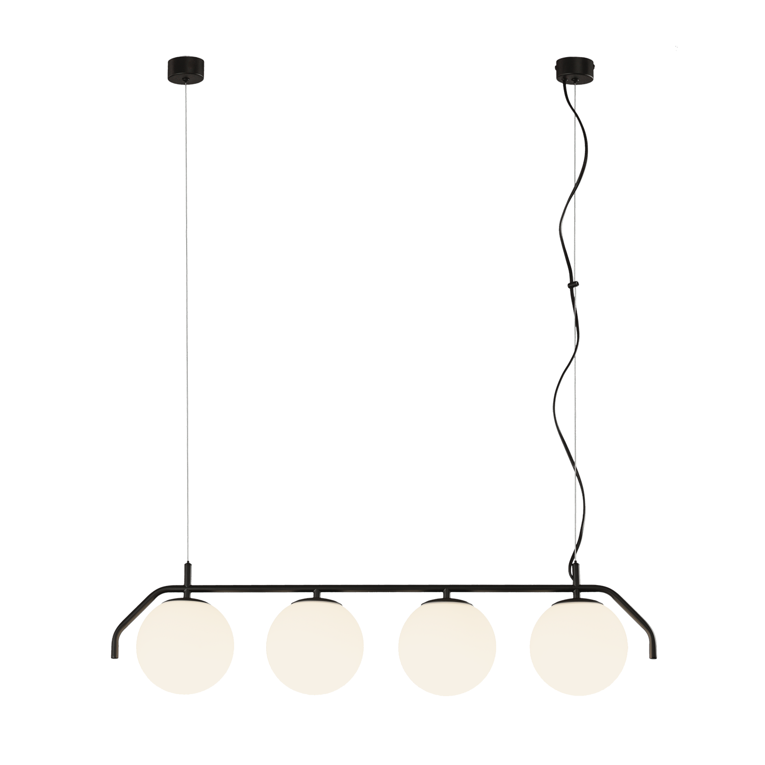 Lampa wisząca Maui 8163/4L Opal/Black Matt